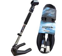 Keepdrum MS037 - Asta per microfono allungabile, struttura bassa + cavo microfono 6 m XLR