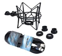 keepdrum MS090B Multi microfono ragno nero con cavo XLR