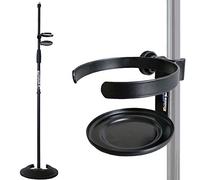 Keepdrum MS096 - Asta per microfono, treppiede dritto, impilabile, con porta bevande
