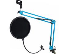 Keepdrum ms1024lg-nb35 BL blu braccio snodato microfono treppiede + Pop per Pop filtro EMH