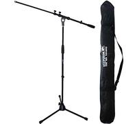 KeepDrum MS106 BK, Supporto per microfono, treppiede con asta di metallo Base + Borsa da trasporto SB 03