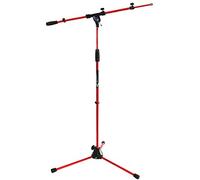 Keepdrum MS106 RD rosso per microfono treppiede microfono con giraffa e attacco in metallo