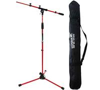 Keepdrum MS106 RD rosso per microfono treppiede microfono con giraffa e attacco in metallo + Borsa Sb - 03
