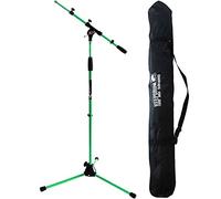 Keepdrum MS106 - Supporto per microfono con asta e base in metallo + borsa per il trasporto, colore: Verde