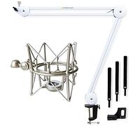 keepdrum MS138 - Braccio microfono bianco + MS088 per microfono Rode