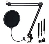 Keepdrum MS138 - Supporto per microfono con braccio snodato + filtro antipop EMH