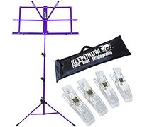 Keepdrum MUS2 FL - Leggio viola + custodia + 4 clip