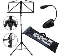 keepdrum MUS3 BK - Leggio con borsa e lampada per leggio, colore nero