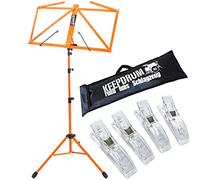 KEEPDRUM MUS3OR - Leggio arancione + custodia + 4 clip per spartiti