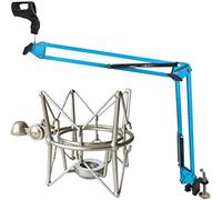 keepdrum NB35 BL - Braccio articolato per microfono + microfono MS088, colore argento per microfono Rode