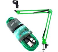 keepdrum nb35 GR Verde Braccio Snodato treppiede + microfono cavo 6 m Verde