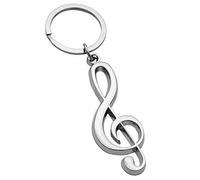 keepdrum Portachiavi a forma di chiave di violino, argento