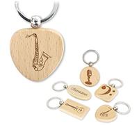 keepdrum Portachiavi a forma di cuore con incisione del nome e motivo musicale