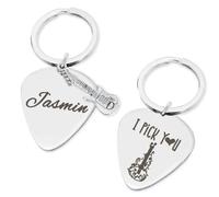 keepdrum Portachiavi personalizzato con plettro "I Pick You" con incisione personalizzata