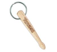 keepdrum Portachiavi personalizzato, mini bacchette con incisione personalizzata, legno, Mini Drumsticks, Portachiavi
