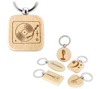 keepdrum Portachiavi personalizzato QUADRAT con incisione del nome e motivo musicale