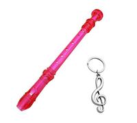 keepdrum RC002PK - Flauto dolce soprano, rosa fluo + portachiavi musicale