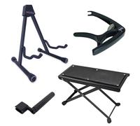 keepdrum Set di accessori per chitarra acustica, supporto poggiapiedi, capotasto
