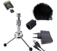 keepdrum Set di accessori Pro per Tascam Mobile Recorder (treppiedi, caricatore USB, protezione antivento, adattatore filettato, scheda Micro SDHC da 32 GB)