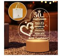 Keepelgant Regalo 50 Anni Donna, Luce Notturna in Acrilico, Idea Regalo Compleanno Donne 1974, Adatto per la Festa della Donna, Festa della Mamma