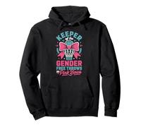 Keeper of The Gender Reveal Free Throws or Pink Bows Party Felpa con Cappuccio