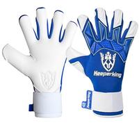 Keeperking Guanti da portiere da uomo GladiatorKing Negative Cut Professional con impugnatura professionale Extreme Grip 4 mm (10, G-Blu-Bianco)