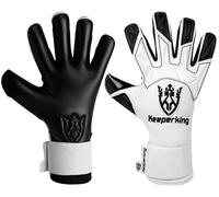 Keeperking Guanti da portiere da uomo GladiatorKing Negative Cut Professional con impugnatura professionale Extreme Grip 4 mm (10, G-nero e bianco)