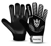 Keeperking Guanti da portiere per bambini, Claw 2.0, ragazzi e ragazze, guanti da calcio, misura 3-7 (Nero, 5)