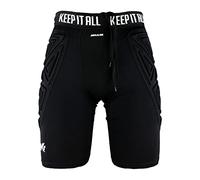 KEEPERsport Pantaloncini da portiere imbottiti professionalmente - Pantaloni protettivi corti per portiere - Taglia 128-XXL - Colore nero, Nero , S