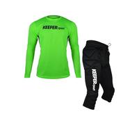 KEEPERsport Set da portiere lungo - maglietta da portiere imbottita lunga - pantaloni da portiere imbottiti 3/4 - abbigliamento da portiere per adulti