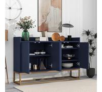 KeepGoon Credenza moderna in stile minimalista a 4 ante senza maniglie per sala da pranzo, soggiorno, cucina (blu marino)