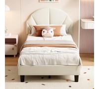 KeepGoon Lettino per bambini, 90 x 200 cm, letto singolo, per ragazze, con testiera e rete a doghe, in tessuto di velluto delicato sulla pelle