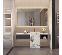 KeepGoon Specchio da bagno con illuminato, 80 x 140 cm, funzione defog, regolazione della luminosità a tre livelli, specchio da bagno, rettangolare, senza cornice, nessun fiocco, specchio da bagno