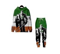 keephen Completo da uomo Cavalieri Templari set 2 pezzi stampato in 3D | Felpa con cappuccio e pantaloni jogger stampati con cavalieri, outfit casual, cappuccio con coulisse, streetwear