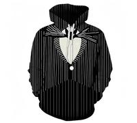 keephen Funny Fake Suit 3D Designer Felpe a Cappuccio Smoxedo Bow Cravatta Stampa Felpa a Cappuccio Sciolto Cosplay Casual Pullovers Giacche