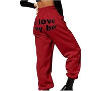keephen I Love My Boyfriend Joggers Donne Uomini Divertente Lettera 3D Stampato Cordino Regolabile Jogging con Tasca Cool San Valentino Streetwear