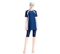 keephen Pantaloni Corti a Maniche Corte Burkini Costumi da Bagno Musulmani Set 3 Pezzi Plus Size Costume da Bagno Islamico Turchia Costumi da Bagno Donna con Hijab