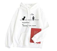 keephen Sei Offline Prova a interagire con Altri Esseri Umani Felpa con Cappuccio da Donna Pullover per Ragazze Adolescenti Felpa con Cactus di Dinosauro Carino con Tasca
