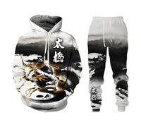 keephen Set Tuta da Uomo Kung Fu con Stampa 3D Tai Chi Yin Yang Arti Marziali Felpa e Pantaloni da Donna Abbigliamento Sportivo in Stile Arte Cinese a Inchiostro