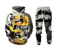 keephen Set Tuta da Uomo Kung Fu con Stampa 3D Tai Chi Yin Yang Arti Marziali Felpa e Pantaloni da Donna Abbigliamento Sportivo in Stile Arte Cinese a Inchiostro