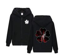 keephen Unisex Anime Black Clover Felpa con Cappuccio a Maniche Lunghe The Black Bulls Asta Felpe e Zip Casual