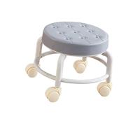 KeephenEU Sedia a Pedicure Grigia con Sgabello rotativo a 360 ° e poggiapiedi per saloni per Il Garage per Ufficio e Barbiere Piccolo Sedile Rullo a Bassa Altezza Robusta Innovate