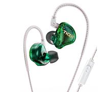 keephifi Auricolari TKZK TK01 nel Monitor dell'orecchio, cuffie cablate Super Bass con cavo migliorato, auricolari stereo 1DD, cuffie HiFi cablate (Verde, con Micro)
