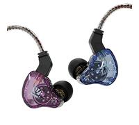 keephifi KBEAR KS2 Cuffie in ear con filo 10 mm 1BA+1DD IEM In Ear Monitor HiFi Bass Auricolari in ear con isolamento acustico per audiofilo, musicisti, cantanti(senza micro, blu viola)