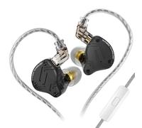 keephifi KZ ZS10 PRO X Auricolari gaming in ear monitor, 1DD 4BA IEM, kz cuffie in ear con filo HiFi,cuffie in ear gaming, 0,75 mm 2 PIN IEM per musicisti/audiofili/cantante(nero, con micro)