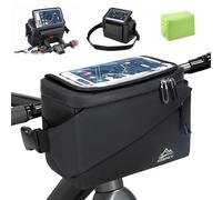 KEEPIFY Borsa da Manubrio Bici 4.5 L, Borsa Bici Manubrio con Adattatore, Borsa per Bici con Supporto per Touch Screen/Telefono, Borsa Manubrio Ciclismo Impermeabile Multifunzionale - Nero