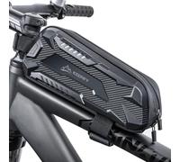 KEEPIFY Borsa Telaio Bici Super Support, Bici Borsa Tubo Anteriore Leggera & Impermeabile, Borsa da Telaio Bici con Cerniera Autobloccante per Bici da Strada & MTB - Nero