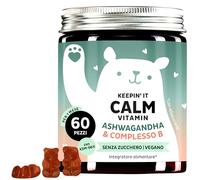 Keepin'It Calm Vitamin - Caramelle Gommose Ashwagandha 150mg - 5% di Witanolidi - Ginseng Indiano - Complesso Vitamina B1, B2, B6, B12-60 Pezzi (1 Mese)- Senza Zucchero, Vegano - Bears with Benefits