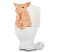 KEEPKAP Bella e Mini Piggy Ornamento Design Accessori Desktop(Pig Squatting sul Toilet)