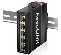 keepLiNK Switch Ethernet Industriale a 5 Porte, Switch di Rete su Guida DIN non Gestito da 10/100 Mbps, IP40, Intervallo di Temperatura Operativa di -30℃~75℃(-22℉ ~ 167℉)